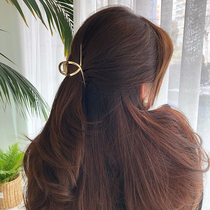 Kẹp tóc dài Hàn Quốc ‘xinh ngất’ và cách tạo kiểu tóc thanh lịch, trendy 47
