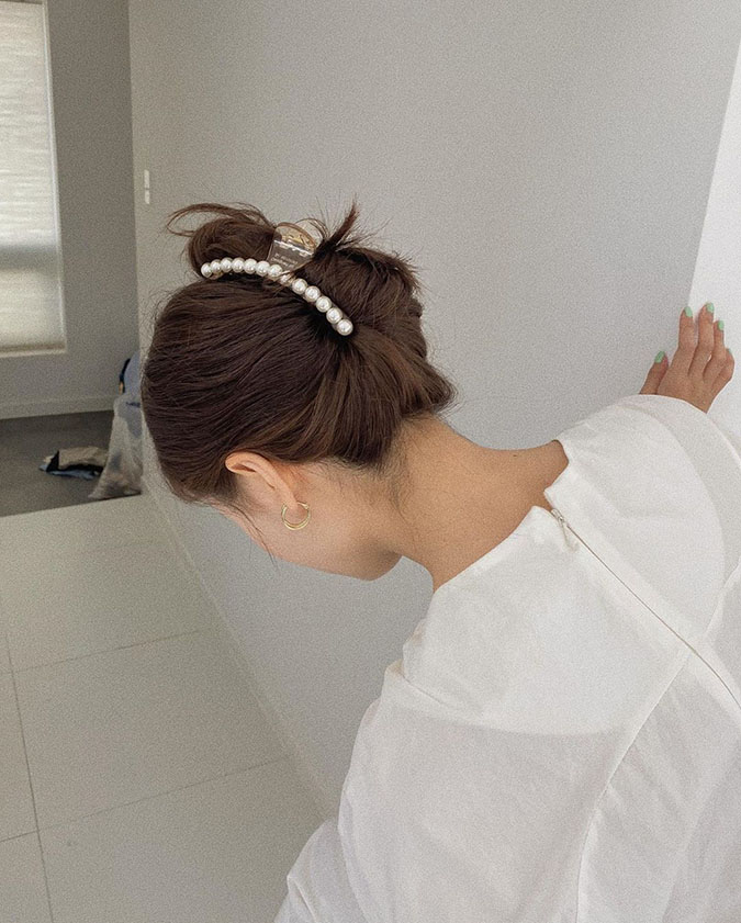 Kẹp tóc dài Hàn Quốc ‘xinh ngất’ và cách tạo kiểu tóc thanh lịch, trendy 5